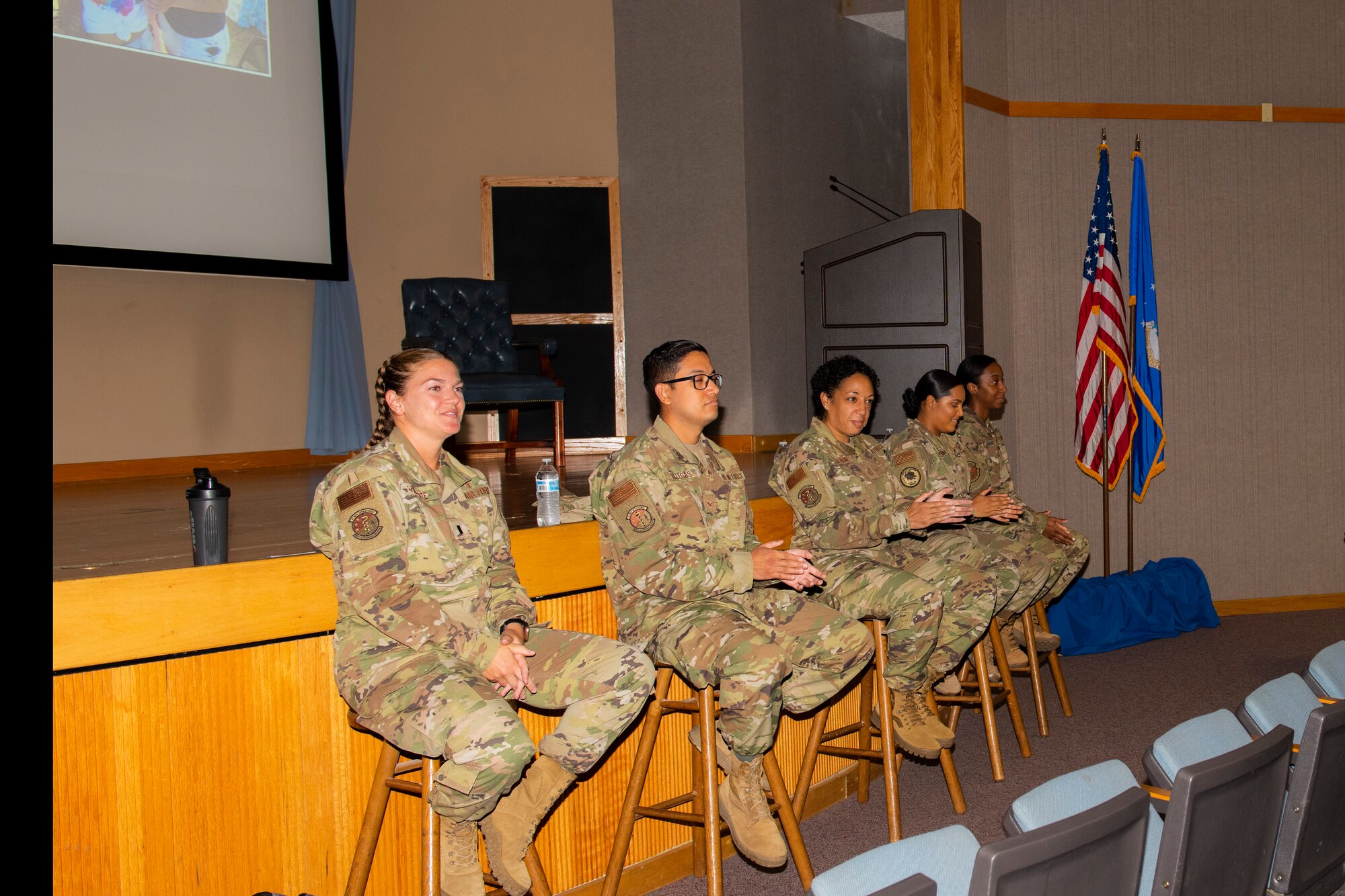 Members of Laughlin Air Force Base host an open panel for pride month on June, 17, 2021. The panel was to raise awareness for service members in the LGBTQ+ community. (U.S. Air Force photo by Airman first class David Phaff)