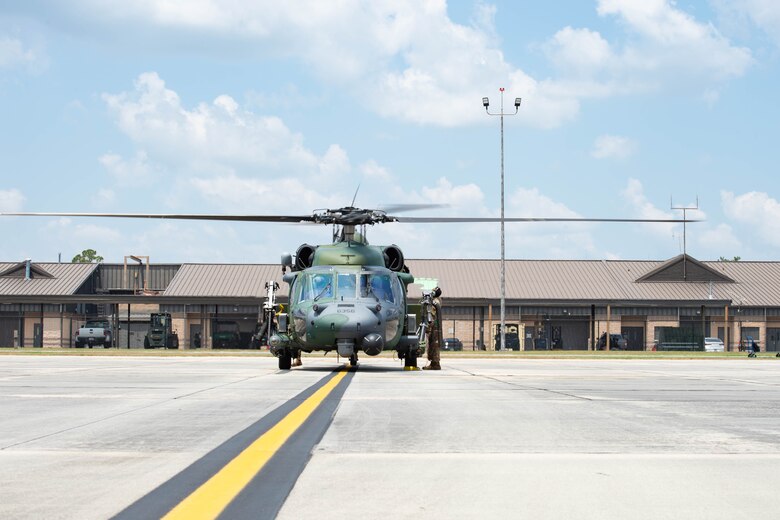 An HH-60G prepares to fly