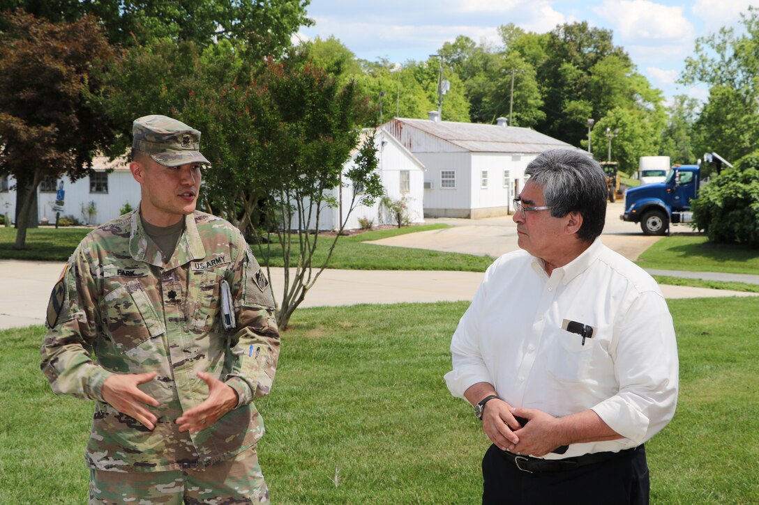 USACE Philadelphia District Commander LTC David Park briefs Mr. Jaime Pinkham, Acting Assistant Secretary of the Army for Civil Works, during a June 16 visit to the Chesapeake & Delaware Canal.  Mr. Pinkham and Maj. Gen. Butch Graham, USACE Deputy Commanding General for Civil and Emergency Operations, visited Philadelphia District projects and met with partners in Delaware and Maryland on June 15-16, 2021.