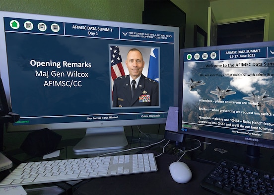 The Air Force Installation and Mission Support Center hosted a virtual Big Data Summit June 15 -17, 2021. The summit shared best practices and updated enterprise stakeholders on AFIMSC's data management strategy, vision and ongoing efforts. (U.S. Air Force photo by Malcolm McClendon).