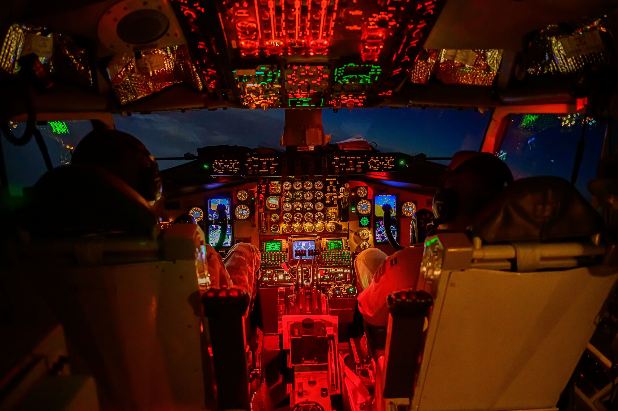 KC-135 Stratotanker Refuels F/A-18D Hornets