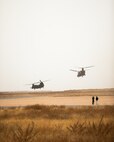 Soldiers assigned to Utah National Guard and 19th Special Forces Group parepare to jump from a CH-47 Chinook flown by the 160th SOAR in Morocco, June 8, 2021. African Lion 2021 is U.S. Africa Command's largest, premier, joint, annual exercise hosted by Morocco, Tunisia, and Senegal, 7-18 June.
