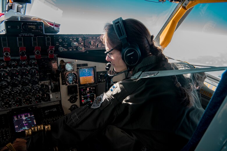 U.S. Air Force Staff Sgt. Kaylene Larose, KC-135 Stratotanker aircraft boom operator assigned to the 351st Air Refueling Squadron at Royal Air Force Mildenhall, England, participates in the Arctic Challenge Exercise 2021 (ACE 21’), June 1-18. ACE 21’ is a Royal Norwegian Air Force-led, Nordic large-force, live-fly field training exercise hosted by Norway, Sweden and Finland. (U.S. Air Force photo by Senior Airman Antonia Herrera)