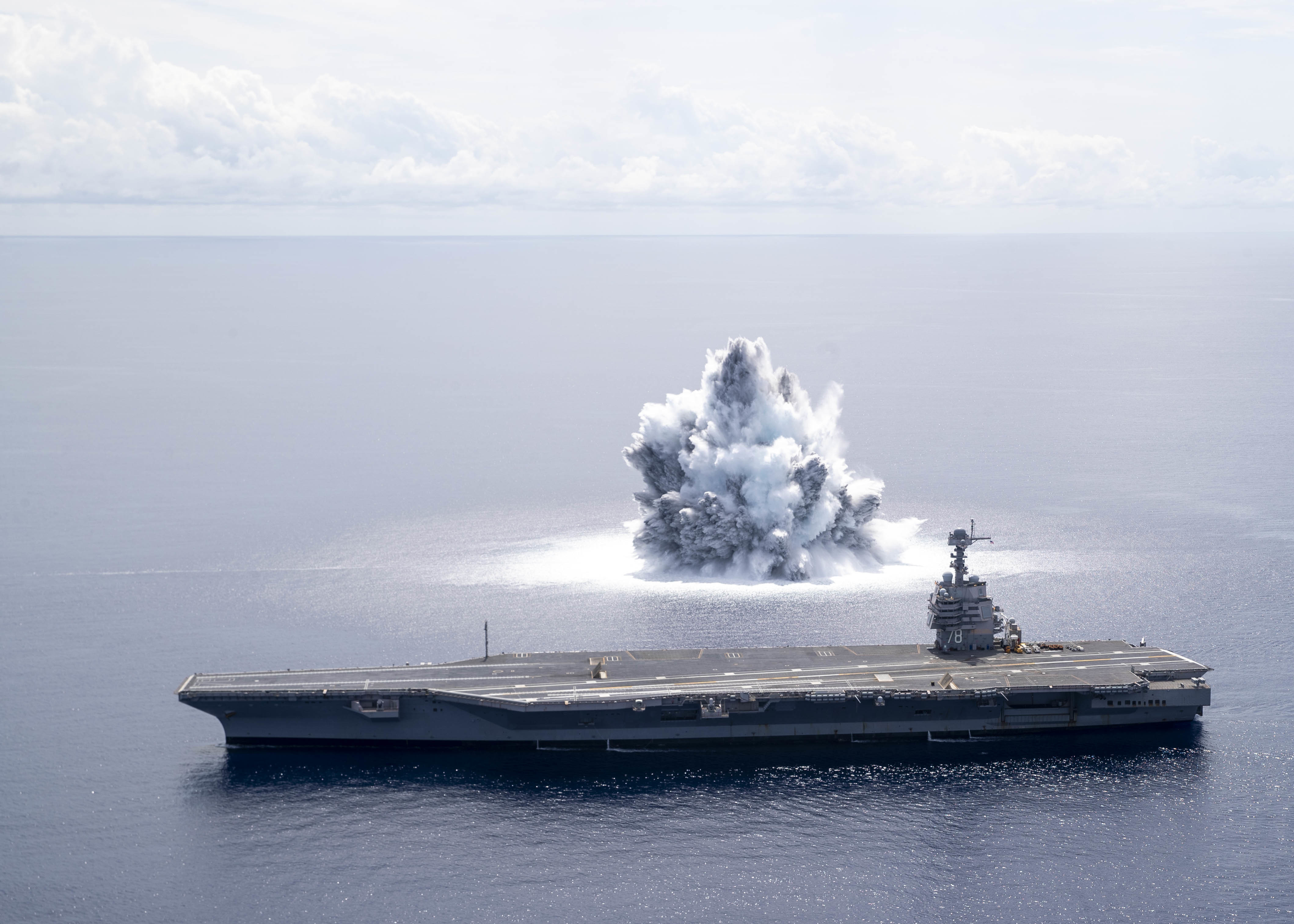 USS Gerald R. Ford (CVN 78) Completes First Full Ship Shock Trial