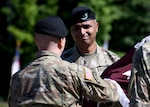 Command Sgt. Maj. Eric N. Price, the senior enlisted leader of the Fort Drum Medical Activity, officially assumes responsibility as the MEDDAC’s command sergeant major by accepting the unit’s flag from Col. Rob Heath, the MEDDAC commander, during an assumption of responsibility ceremony at Fort Drum, N.Y., June 17, 2021.  The passing of the unit flag, or colors, is a traditional gesture symbolizing the commander’s confidence in the command sergeant major’s ability to lead the MEDDAC Soldiers and serve as the principal advisor to the commander on enlisted matters.  (U.S. Army photo by Warren W. Wright Jr., Fort Drum Medical Activity Public Affairs)