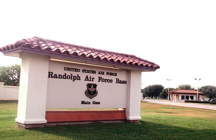 Signage for Randolph Air Force Base.