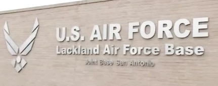 Lackland Air Force Base signage.