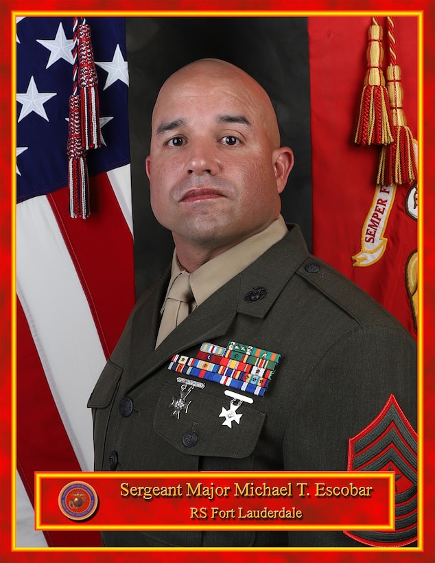 SgtMaj. Michael Escobar poses for a command photo.