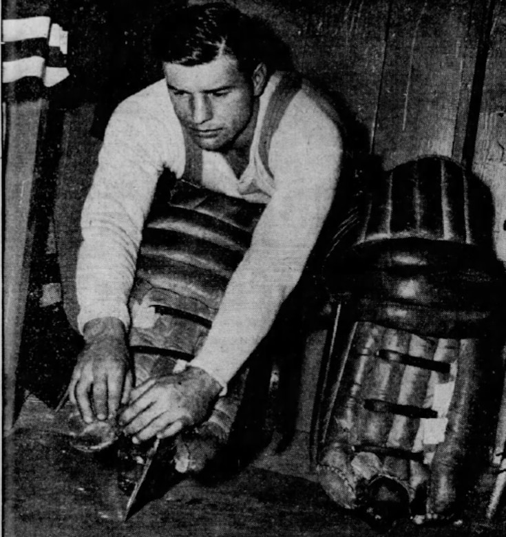 A hockey player takes the ice.