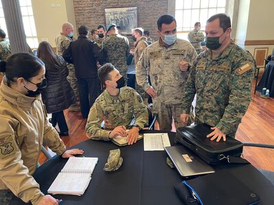 A Chilean and U.S. delegation meet in Santiago at the Chilean Army Headquarters on June 20 for the first day of a four-day final planning conference of Exercise Southern Vanguard 21. ExSV21 is a combined training exercise between the U.S. Army 10th Mountain Division and the Chilean Army 3rd Mountain Division and serves as an opportunity to increase collaboration, enhance interoperability, and assist in building capacity of the Chilean and U.S. armies.