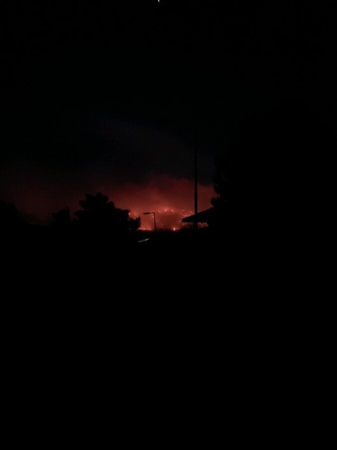 Photo of the Mountain Fire from the viewpoint of Coleville Military Housing. Photo courtesy of LT Brian Masneri, Public Works Officer for MCMWTC.