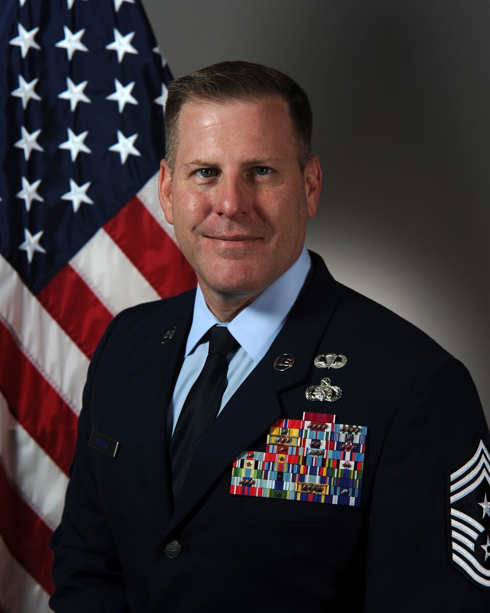 Official photo of Chief Master Sgt. Michael R. Morgan