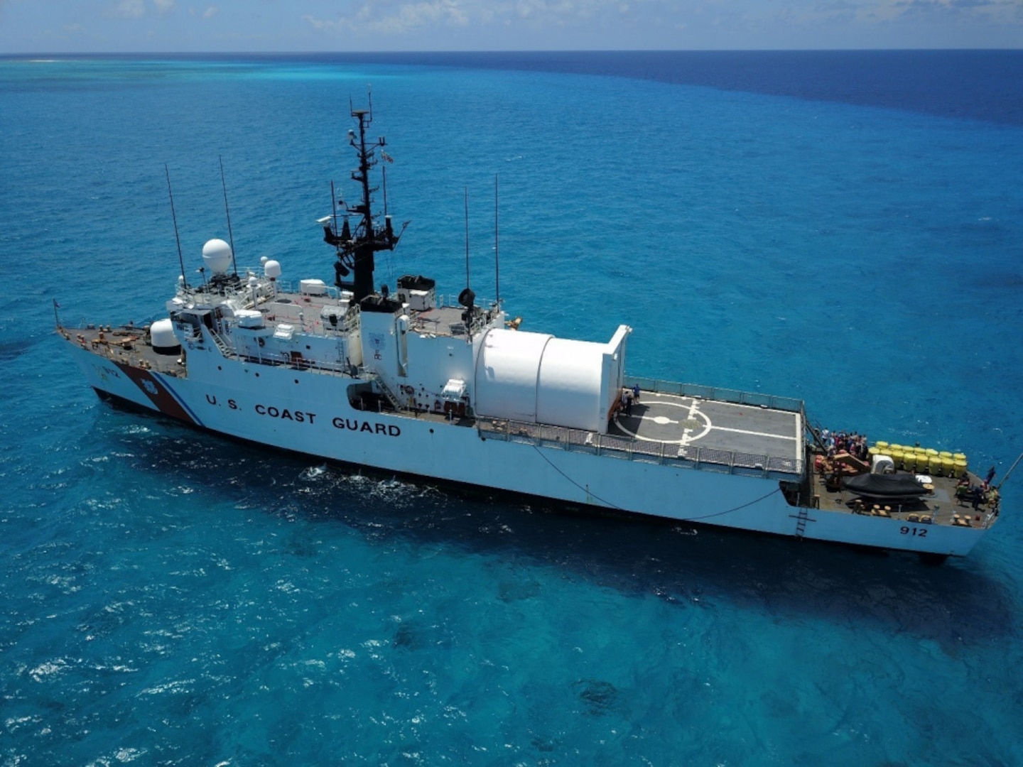 Coast Guard Cutter Legare (WMEC 912) patrols in the Caribbean in April 2021. The cutter was deployed in support of Operation Unified Resolve/Martillo under the tactical control of Joint Interagency Task Force South (JIATF-S) and the Seventh Coast Guard District.