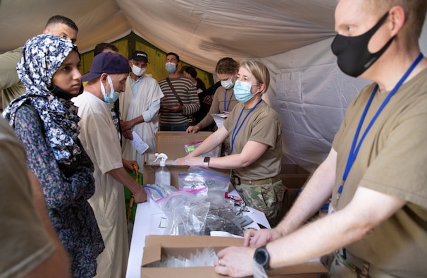 U.S. Military members conduct medical treatment to civilians in Morocco