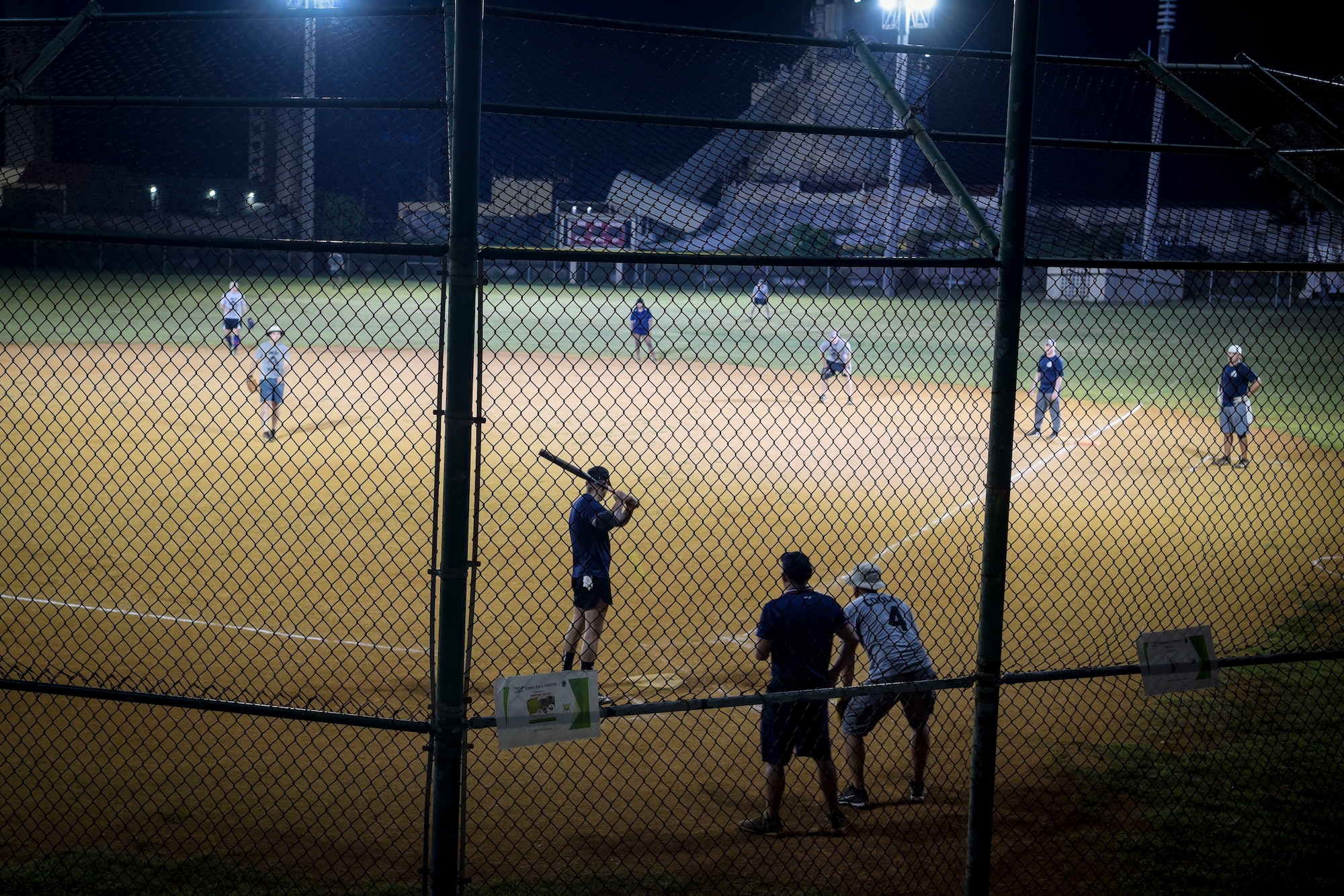 Team Andersen leadership participates in a Chief’s versus Eagle’s softball game at Andersen Air Force Base, Guam, June 18, 2021.