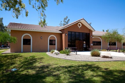 Home in the desert shown.