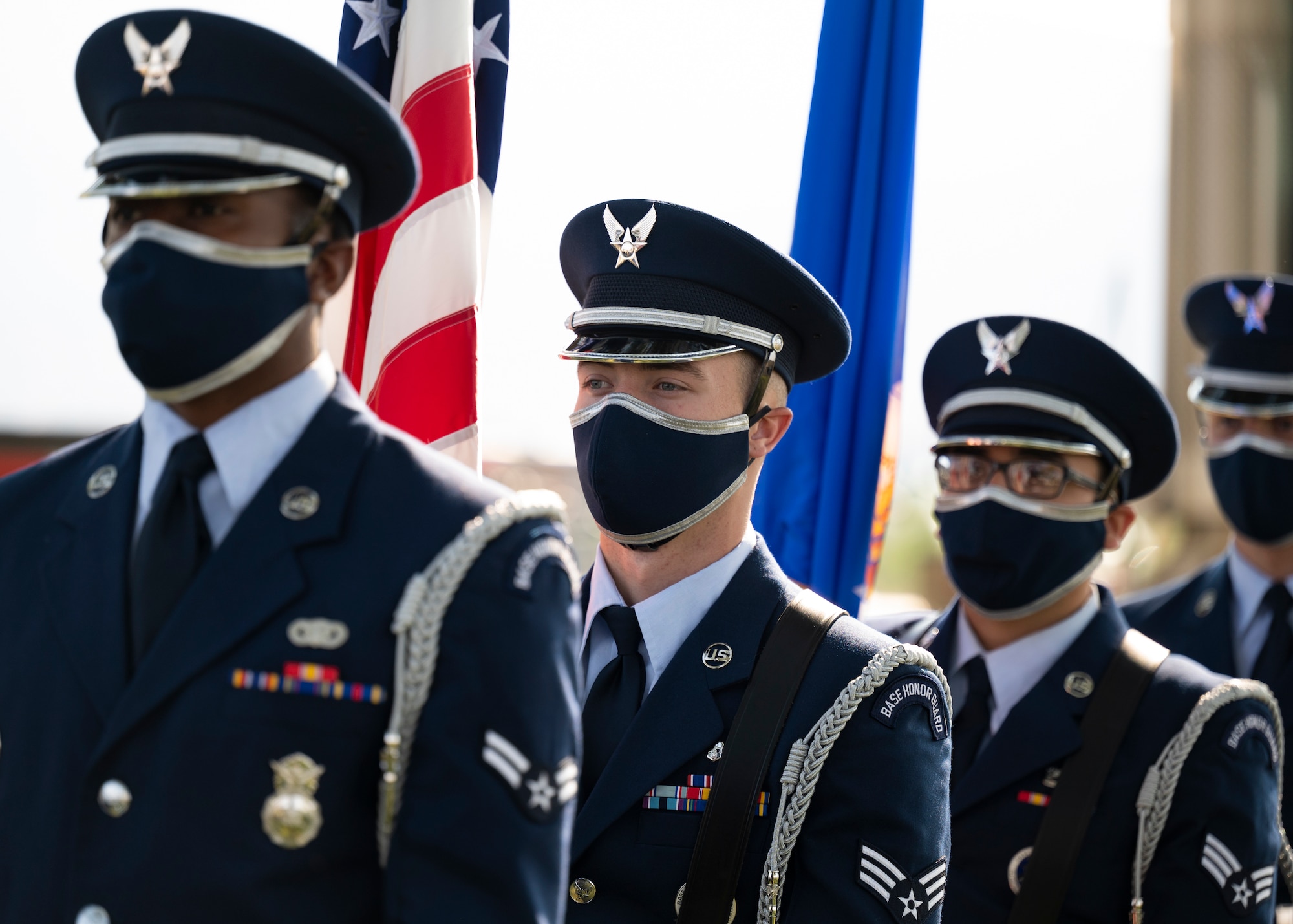 Honor Guard stands at attention.