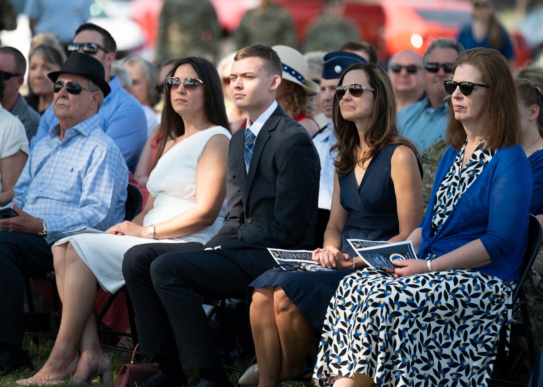 Guests attend a change of command ceremony.
