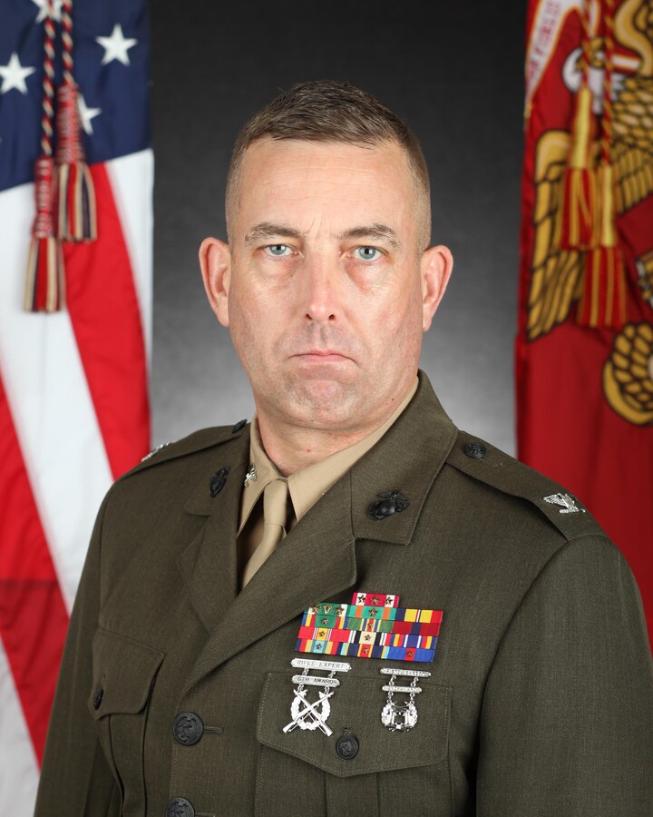 Col Lance Langfeldt poses for a command photo.