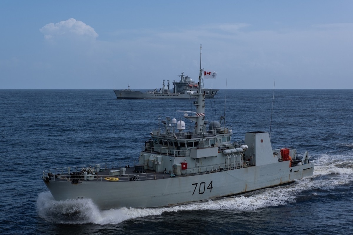 Multinational vessels participating in exercise Tradewinds 2021 conduct a photo exercise (PHOTEX) off the coast of Guyana June 18 2021.