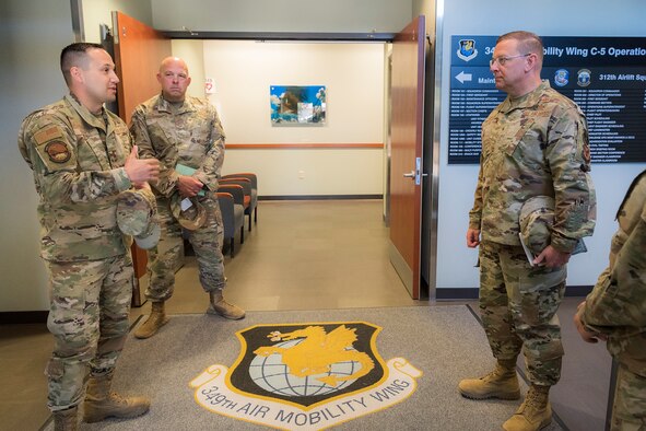 Brig. Gen. Max Stitzer, the Special Assistant to the Chief of the Air Force Reserve and the Military Deputy to the Directorate of Staff-Integration at the Pentagon, visits Travis Air Base, June 11.