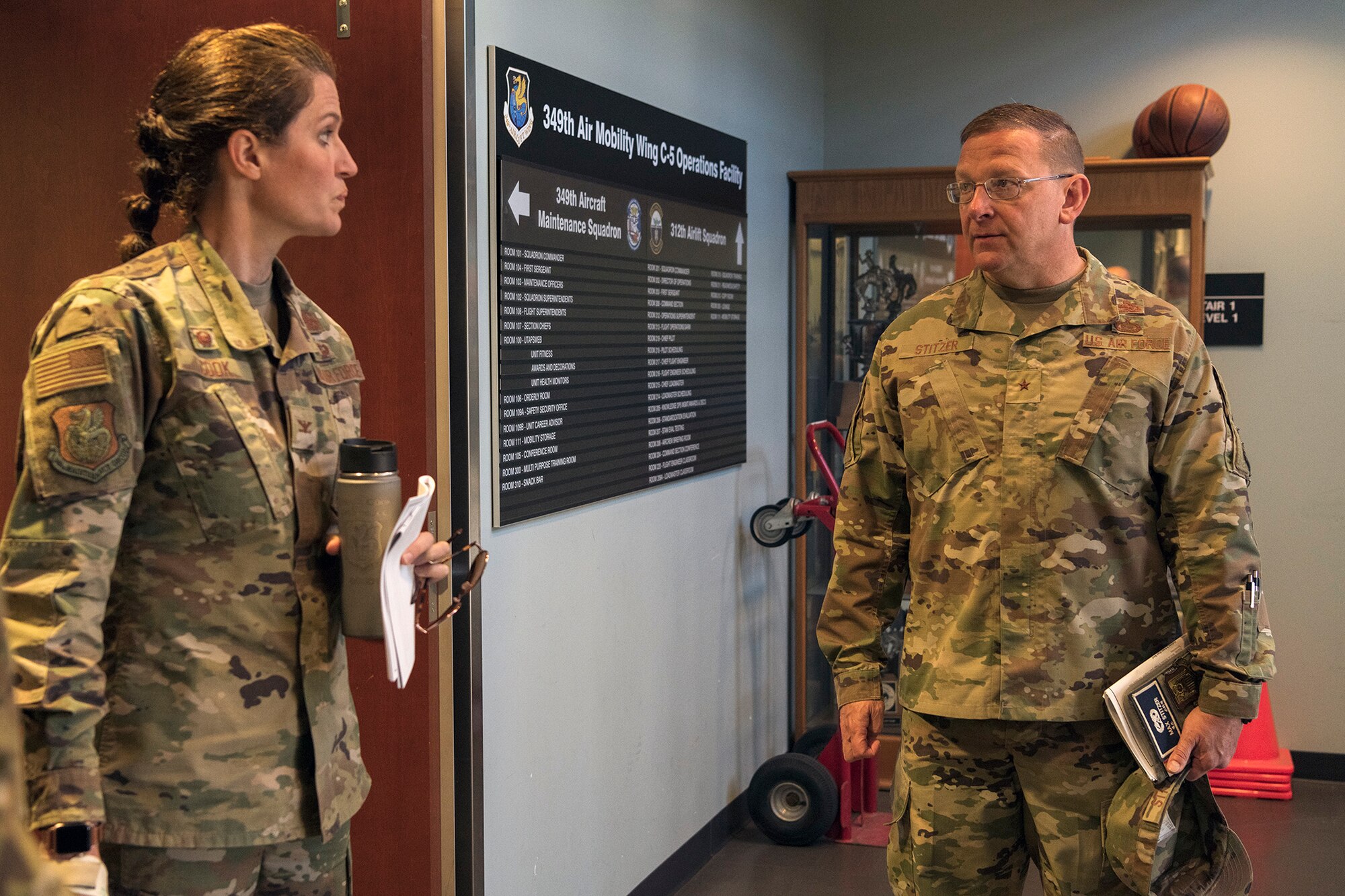 Brig. Gen. Max Stitzer, the Special Assistant to the Chief of the Air Force Reserve and the Military Deputy to the Directorate of Staff-Integration at the Pentagon, visits Travis Air Base, June 11.