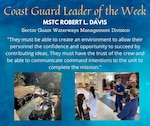 Our Deckplate Leader of the Week is Chief Petty Officer Robert L. Davis