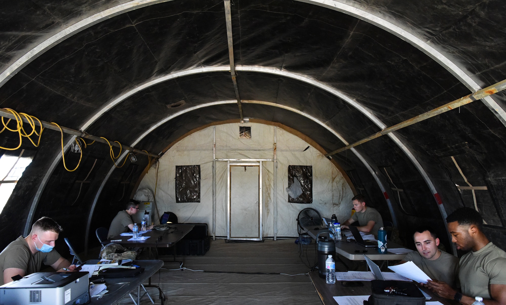 Airmen from the 56th Contracting Squadron participate in a Contingency Contracting Officer exercise June 9, 2021, at Luke Air Force Base, Arizona.