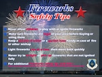 Planes on tarmac with fireworks in the background - Fireworks Safety Tips
