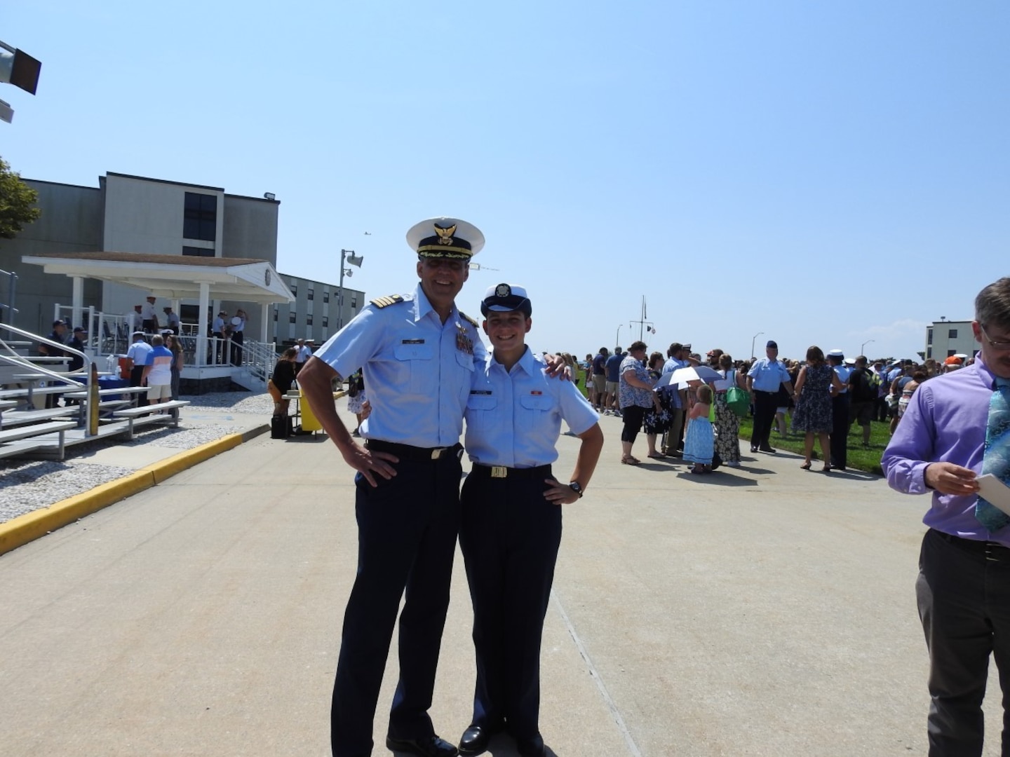Picture of Capt. Jim O’Keefe with author Meghan Watson after her graduation from boot camp at Training Center Cape May. (Photograph courtesy of James O’Keefe)