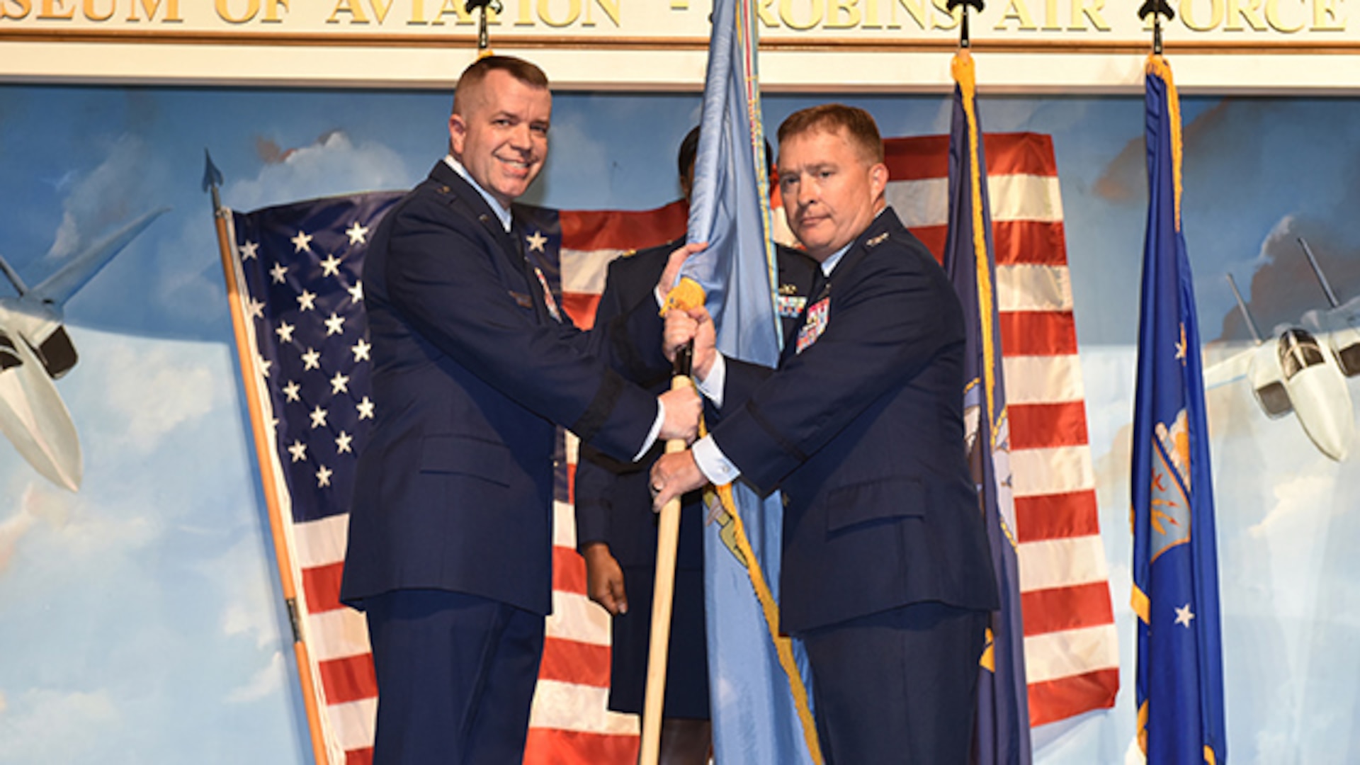Air Force Col. Brian Mayer assumes command Air Force Brig. Gen. David Sanford.
