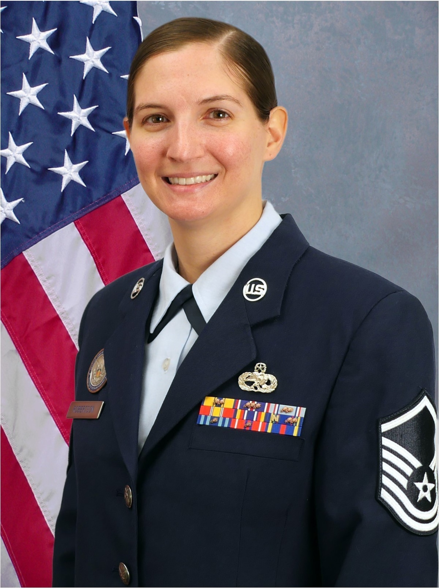 Portrait photo of a female Air Force senior NCO.
