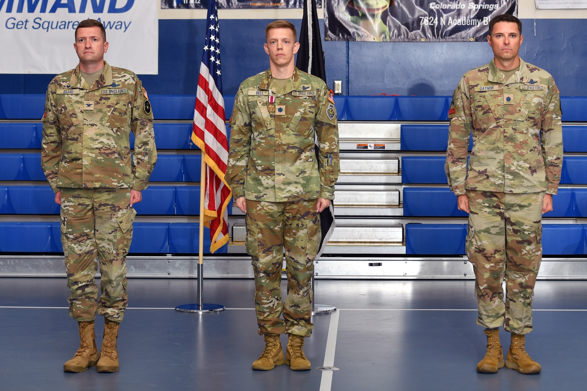 Men standing at attention