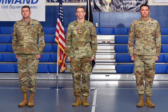 Men standing at attention