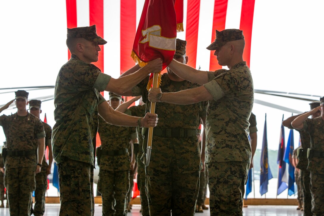 Joyce has deployed numerous times to Iraq and Afghanistan, served as the commanding officer of an attack squadron, and as the Director of the Staff Group for Gen. Robert B. Neller, the 37th Commandant of the Marine Corps. He recently finished his assignment as the Director of Safety and Standardization of 2nd MAW. (U.S. Marine Corps photo by Cpl. Damaris Arias)