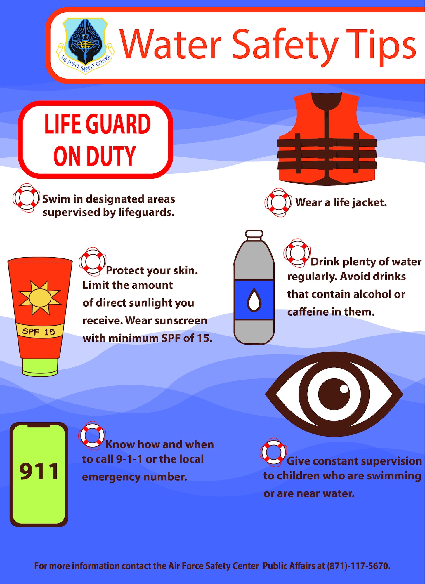 Water safety tips graphic