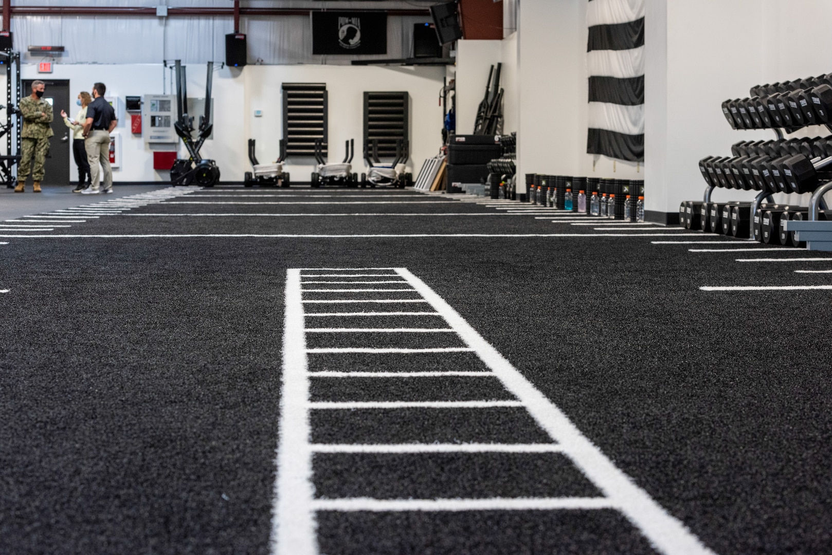 New fitness facility with weight equipment on the right side.