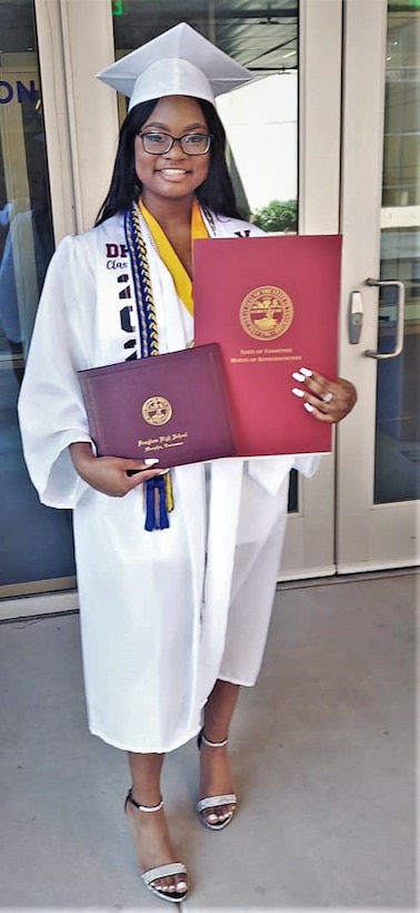 IN THE PHOTO, Erika Wallace, M/V Mississippi Machinery Mechanic Ervin Wallace's daughter, recently graduated from Frederick Douglass Public High School as the Valedictorian with an astounding 4.4 GPA. Congratulations to both father and daughter for achieving this major accomplishment.