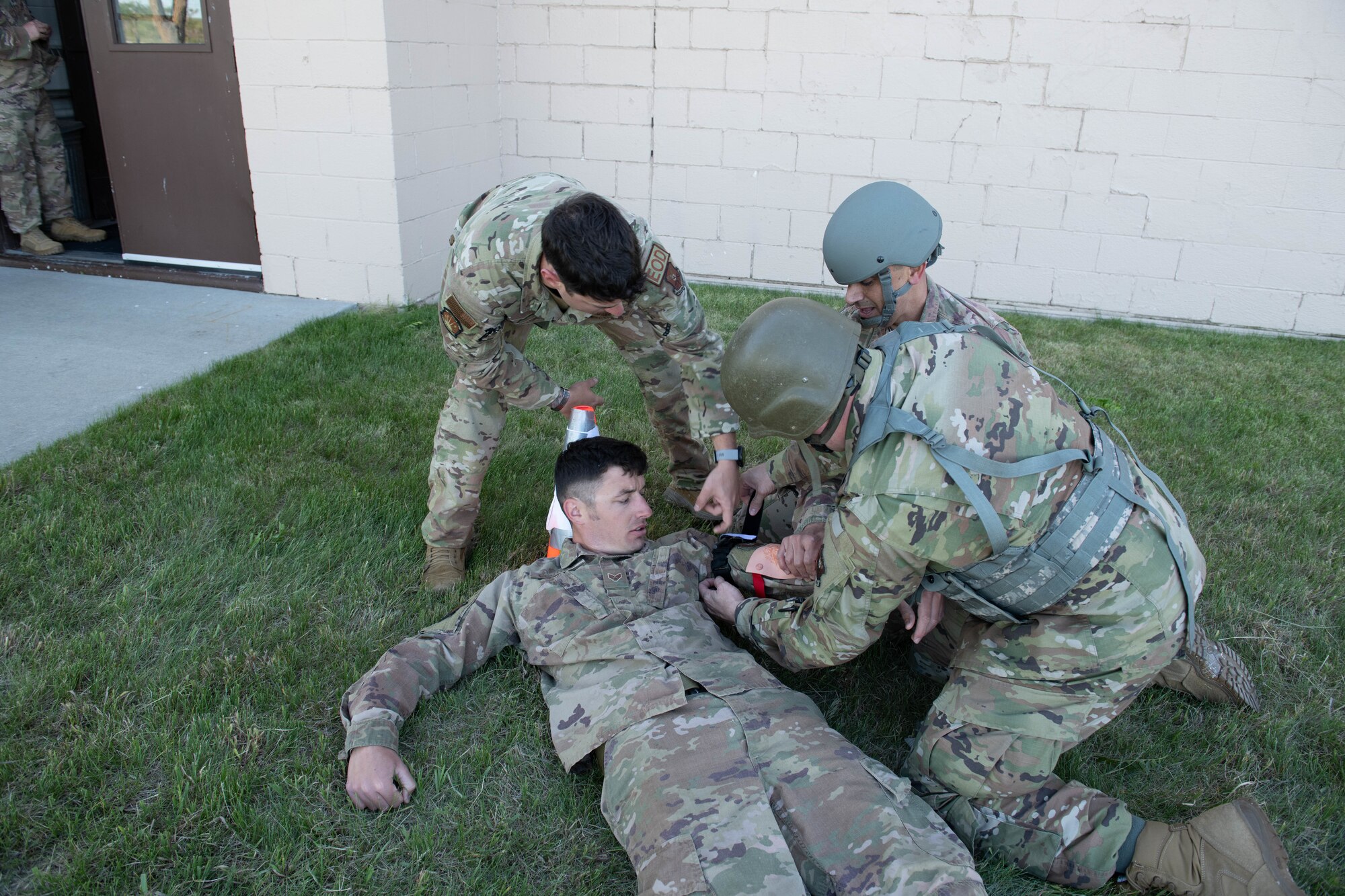 Airmen treat a simulated injury