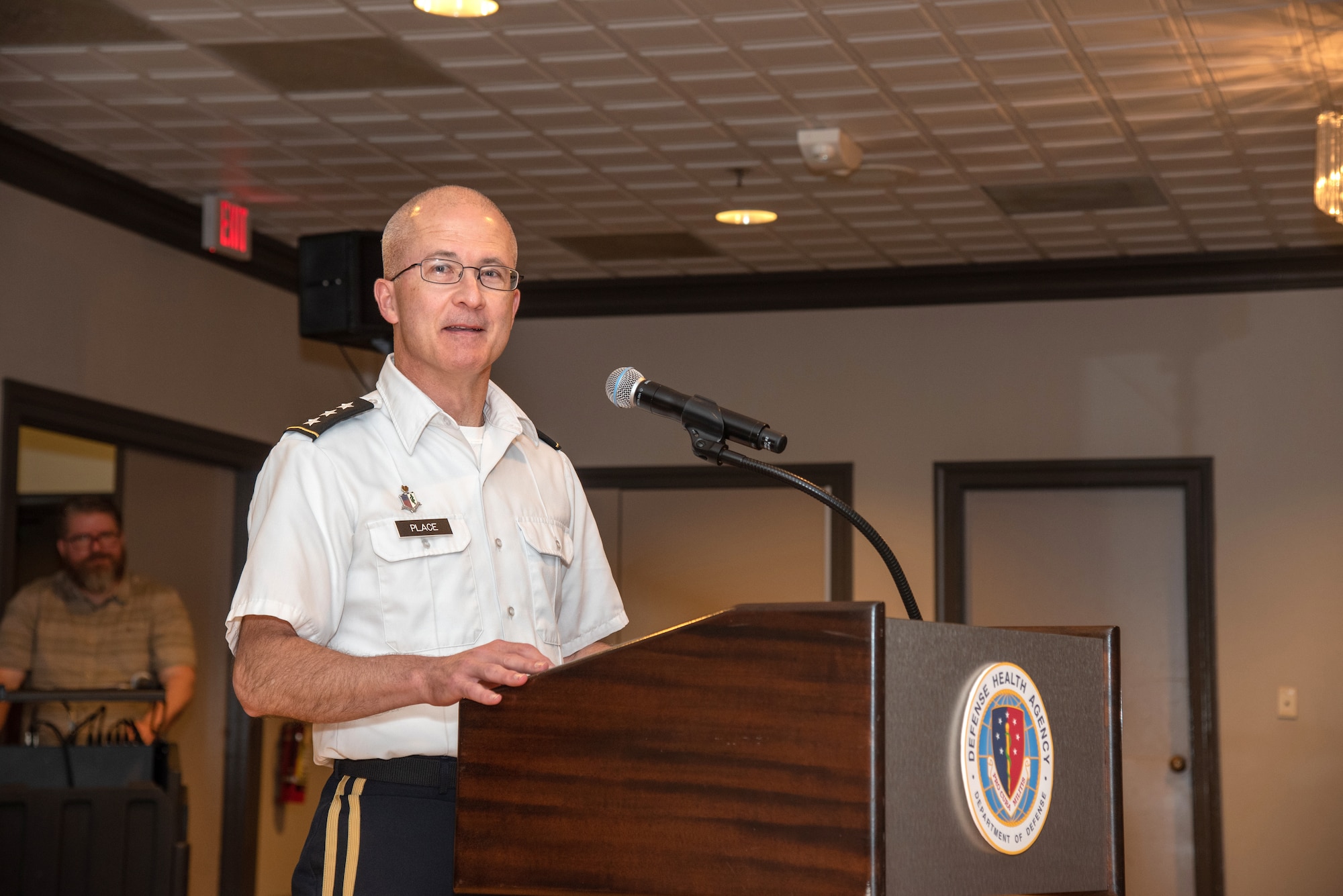 U.S. Army. Lt. Gen. (Dr.) Ronald J. Place, director of the Defense Health Agency, thanks U.S. Army and U.S. Air Force medical teams, the Eastern Colorado VA health system and their local civilian health care partners, for their collaboration, commitment and hard work resulting in certification of the Colorado Market, at the market establishment ceremony June 22, 2021, at Peterson Air Force Base, Colorado.