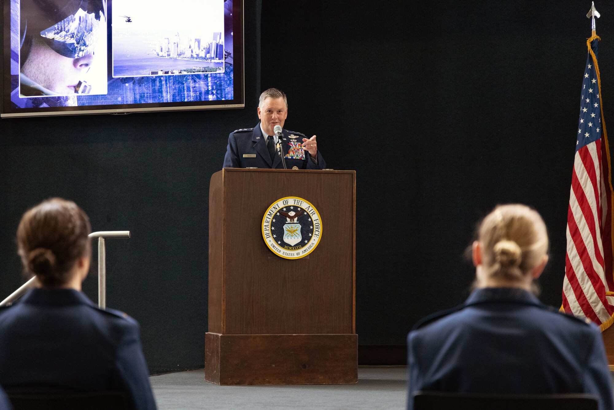 Lt. Gen. Brad Webb, commander of Air Education and Training Command, presided during the ceremony and provided remarks to the seven Helicopter Training Next graduates who earned their wings at Fort Rucker, Alabama, June 22, 2201. They began their training August 2020 as part of a small group tryout who went directly to Rucker for TH-1 training, and are the first Air Force officers to earn their wings from a helicopter-only syllabus since 1993. 



Helicopter Training Next is one aspect of the AETC Pilot Training Transformation efforts that include Undergraduate Pilot Training 2.5, Accelerated Path to Wings, Remote SIM Instruction, Civil Path to Wings and Alternate Path to Wings.