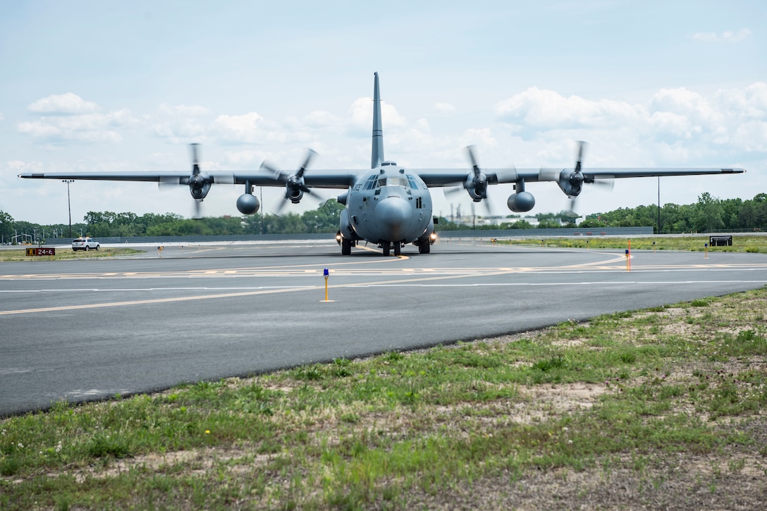 The Connecticut Air National Guard receives H3 model C-130s as part of a plan to upgrade the 103rd Airlift Wing's fleet of aircraft, June 2, 2021 at Bradley Air National Guard Base, Connecticut. The H3s are replacements for the Connecticut Guard's fleet of C-130H1 aircraft. (U.S. Air National Guard photo by Master Sgt. Tamara R. Dabney)