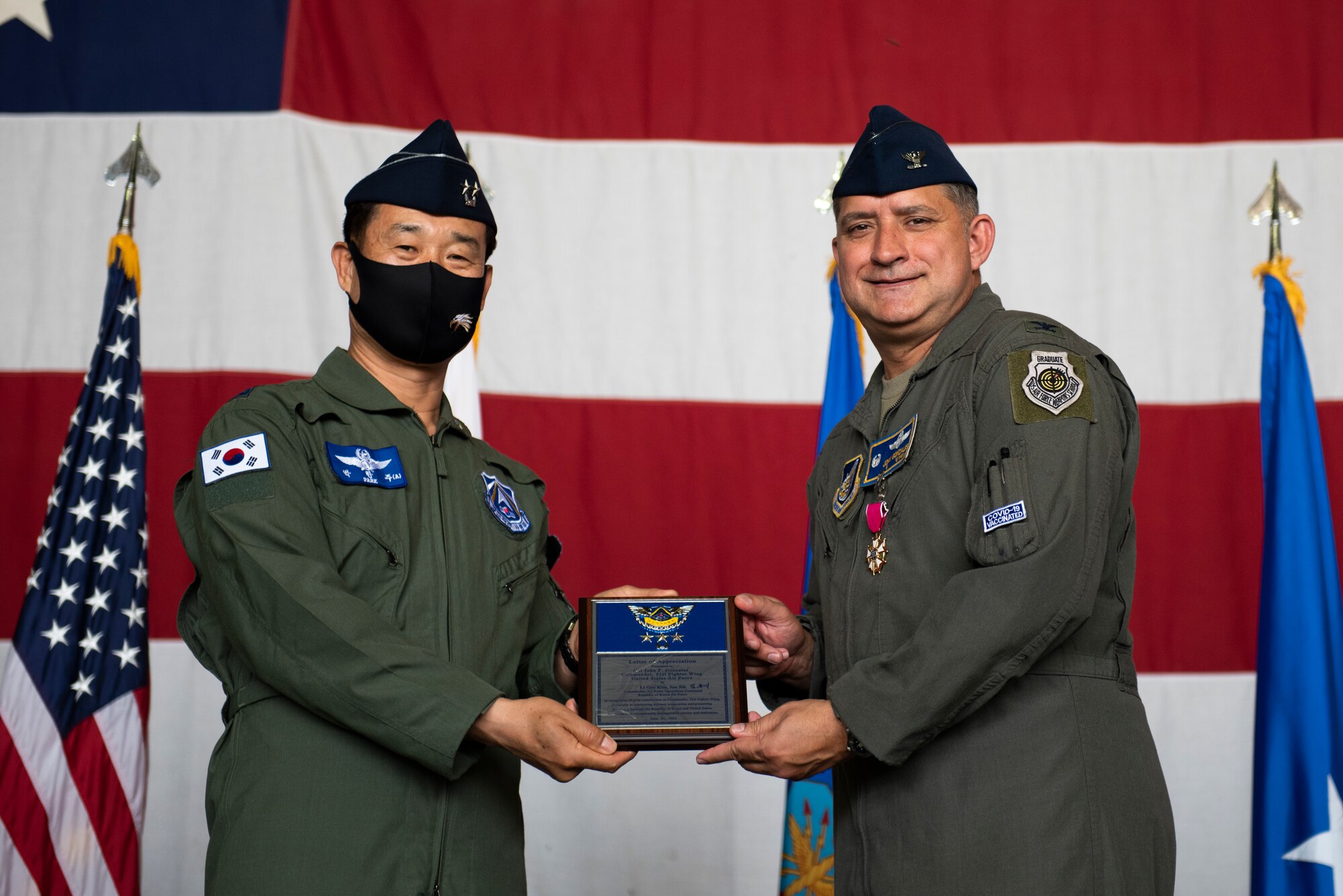 51st Fighter Wing held a change of command ceremony at Osan Air Base, Republic of Korea, June 25, 2021. Col. John Gonzales transferred command of the 51st FW to Col. Joshua Wood.