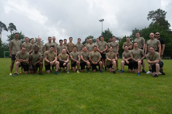 Members of the 2nd Air Support Operations Squadron pose for a photo.