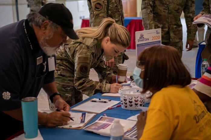 Airmen from Joint Base Charleston sign up for various mentorship opportunities at Joint Base Charleston, S.C., June 28, 2021. The 2021 Mentorship Drive was used to connect Airmen and the local community to provide mentorship opportunities helping strengthen the bond between Joint Base Charleston and its community.