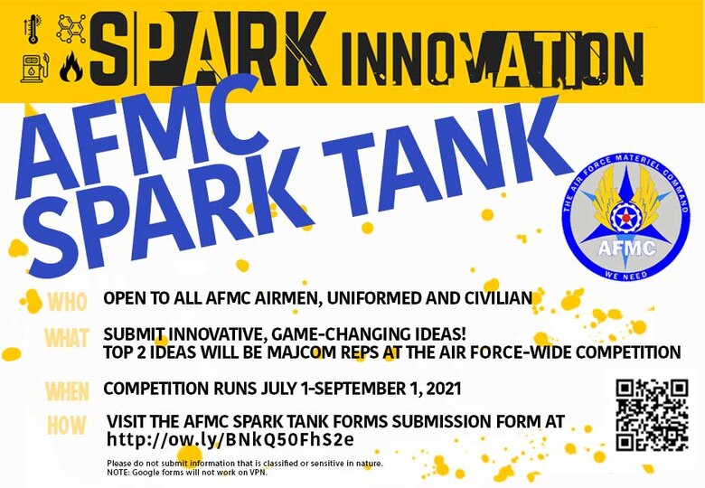 AFMC launches 2022 Spark Tank competition > Air Force Materiel Command
