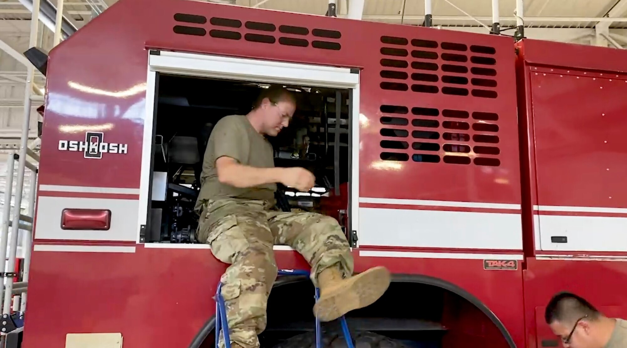 507th Logistics Readiness Squadron vehicle maintenance Airmen, work on a tactical fire engine while integrated with the 1st Special Operations Logistics Readiness Squadron June 17, 2021, at Hurlburt Field, Florida. (U.S. Air Force video by Senior Airman Mary Begy)