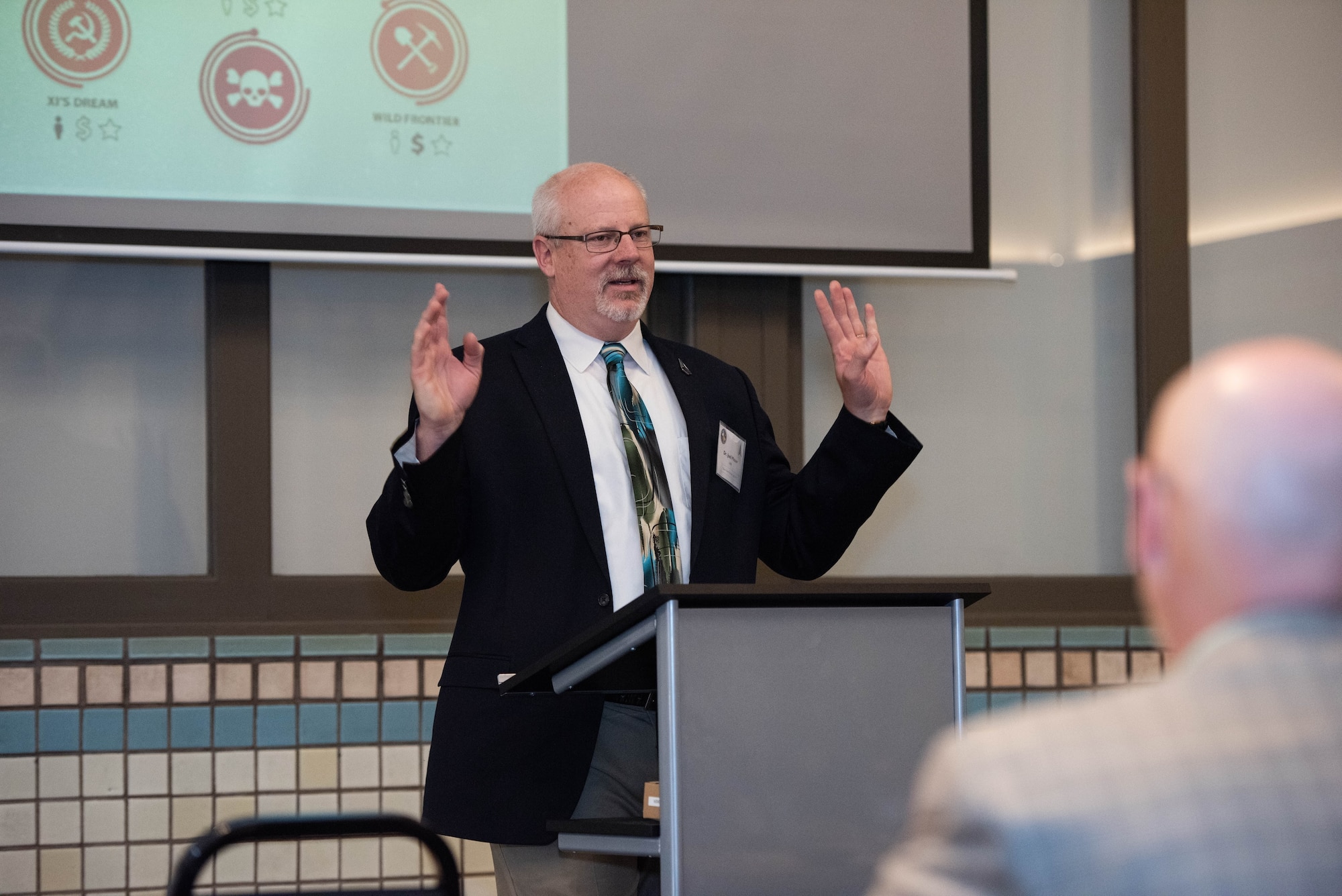 Dr. Joel Mozer, chief scientist, Space Operations Command, provides opening remarks at the 2021 USSF Space Futures Workshop in Colorado Springs, Colo., June 2, 2021. The 3-day workshop gave experts from around the country the opportunity to come together in a collaborative effort for space future planning.