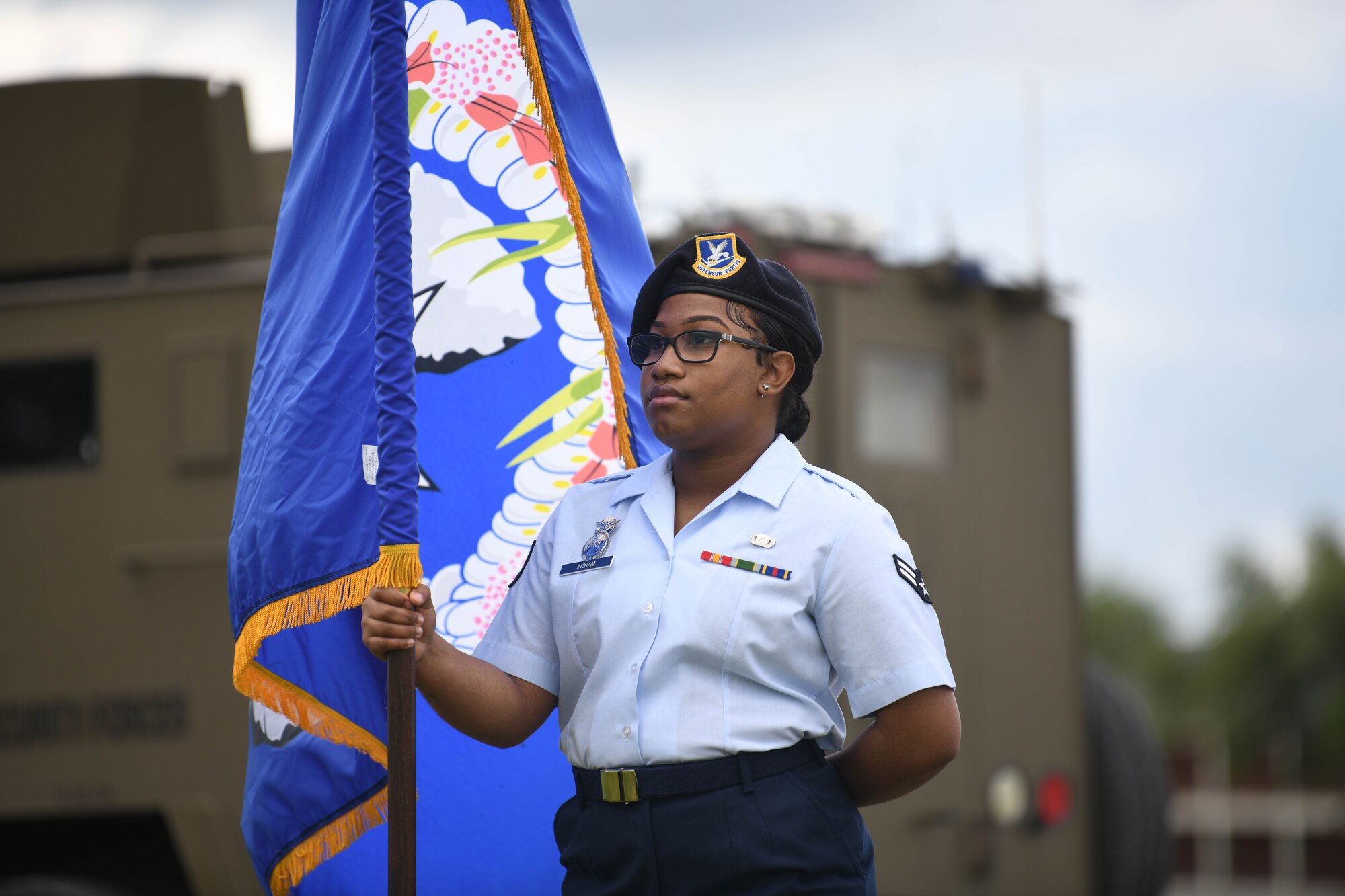 The ceremony signified the transition of command from Col. Peter Bonetti to Col. Catherine Barrington. (U.S. Air Force photo by Airman 1st Class Darius Frazier)