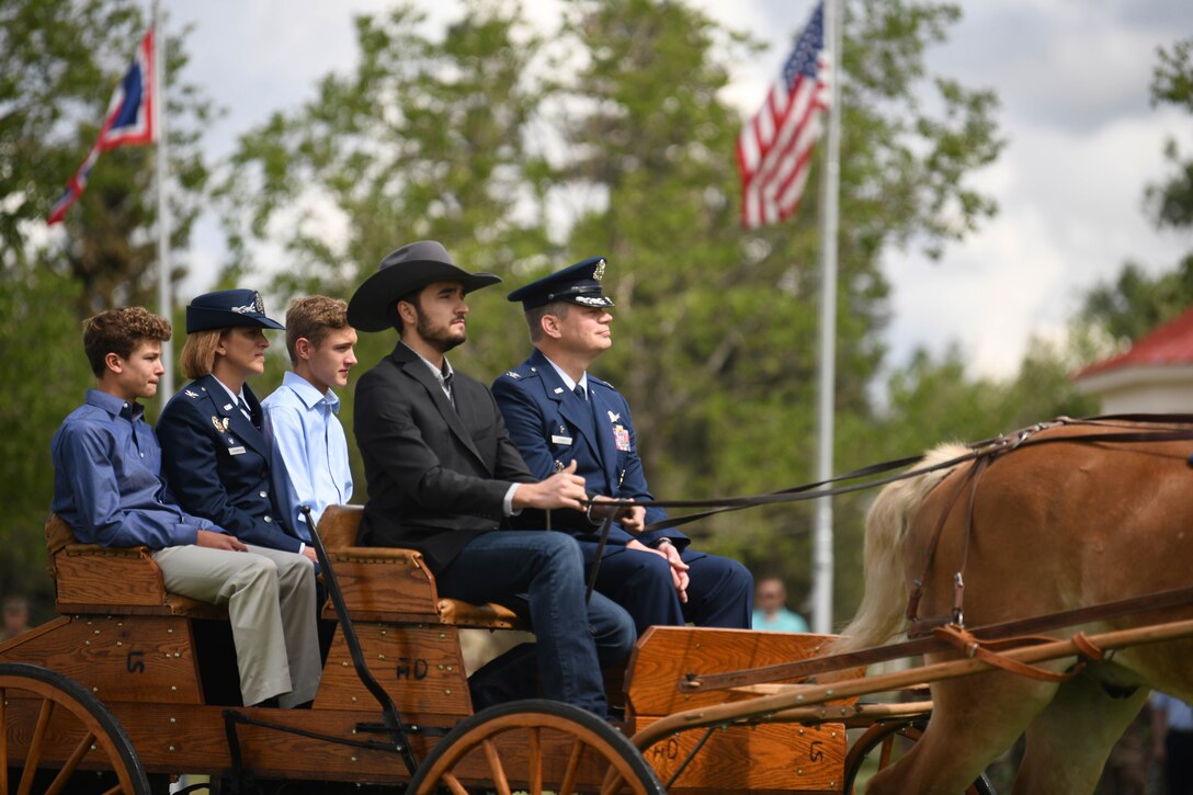 The ceremony signified the transition of command from Col. Peter Bonetti to Col. Catherine Barrington. (U.S. Air Force photo by Airman 1st Class Darius Frazier)